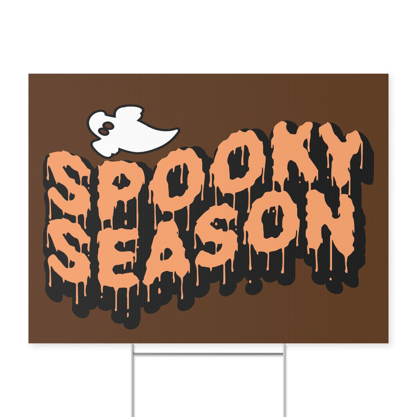 Spooky Season Yard Sign with Ghost Design | Halloween Ghost Decoration
