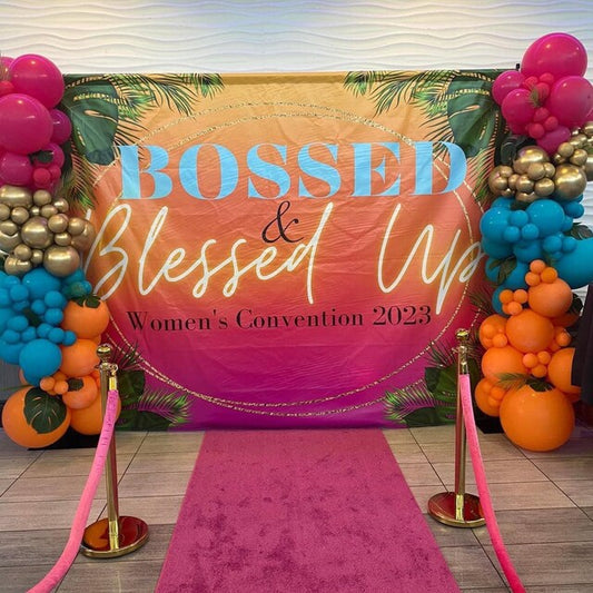 Custom Backdrop Banner with Stand: Personalized Event Photo Booth
