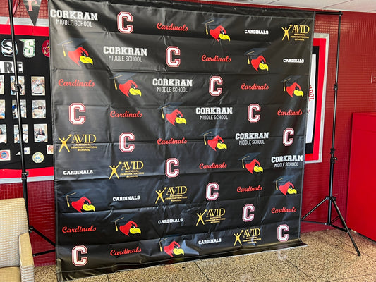 Step and Repeat Backdrop Banner | Printed Custom Design for, Event, Wedding, Party, Birthday | Made in USA