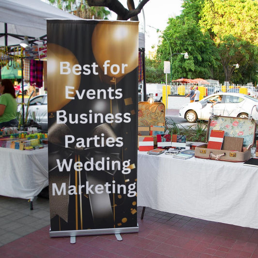 Custom Roll Up Banner with Stand - Best for Birthday, Parties, Events, Wedding, Trade Shows