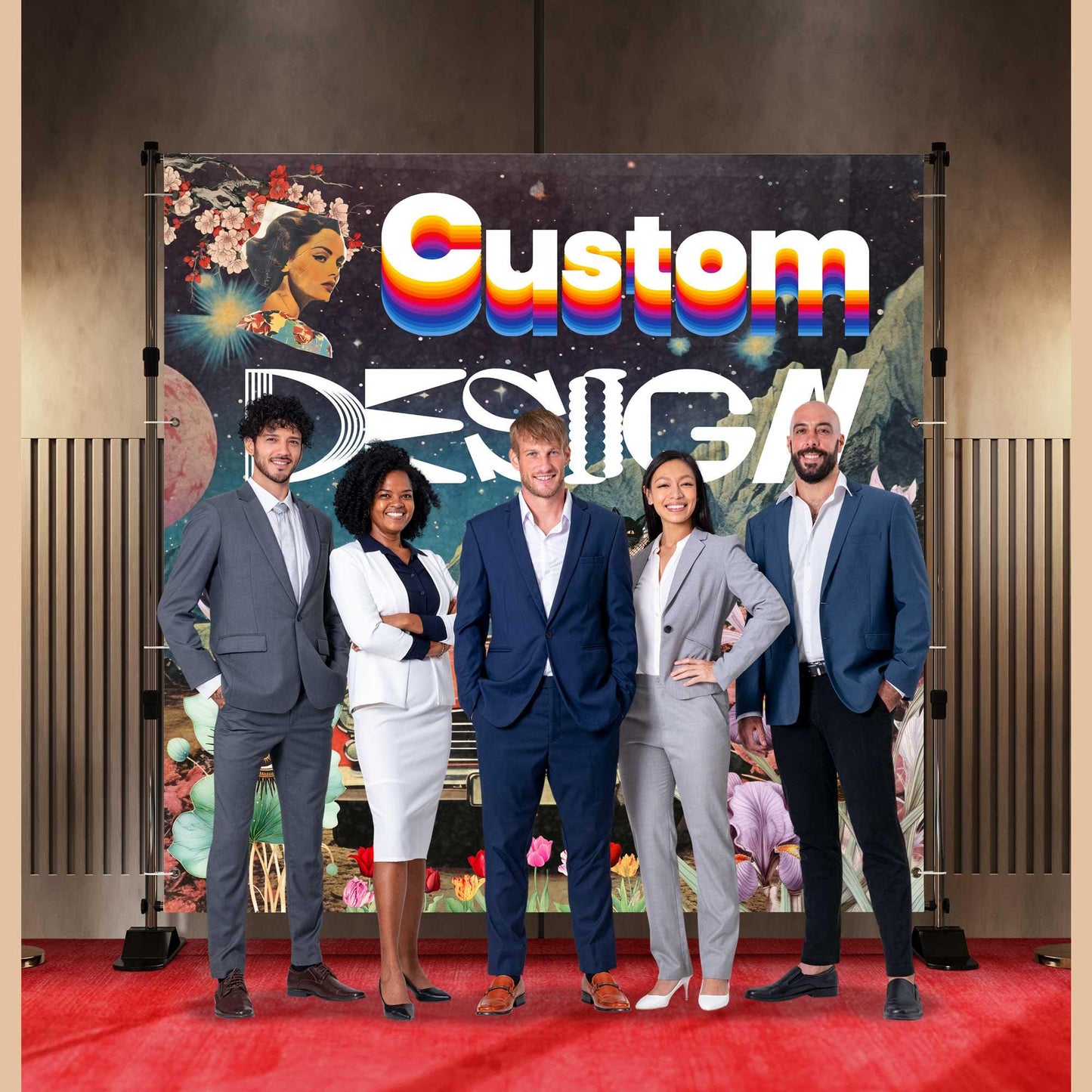 Custom Backdrop Banner with Stand: Personalized Event Photo Booth