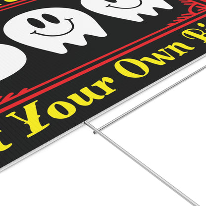 Enter at Your Own Risk BOO Halloween Yard Sign - Fun and Spooky Outdoor Decor