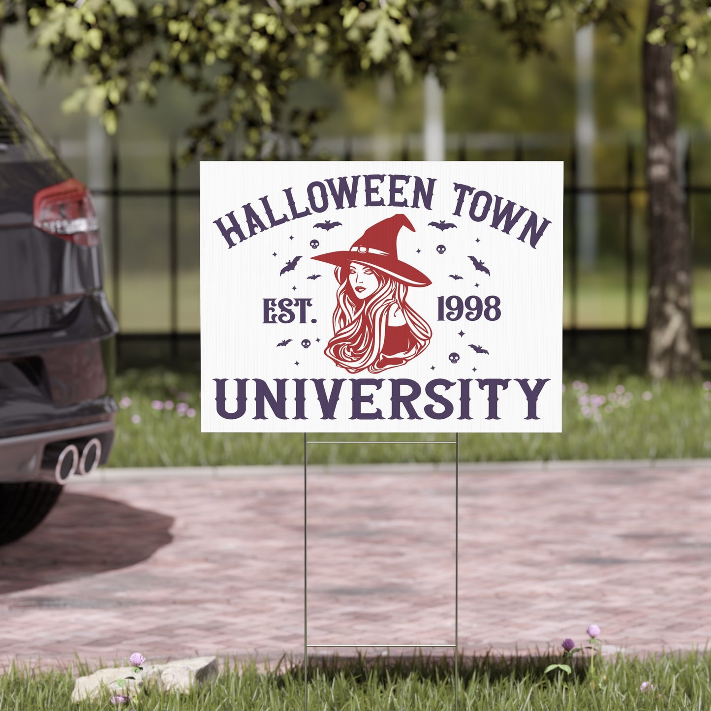 Halloween Town University Yard Sign - Witchy Halloween Decor for Outdoor Display