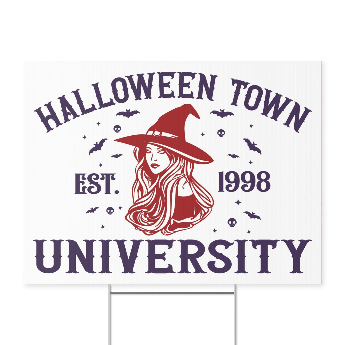 Halloween Town University Yard Sign - Witchy Halloween Decor for Outdoor Display