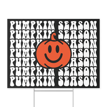 Pumpkin Season Yard Sign - Cute Fall and Halloween Decor for Outdoor Displays