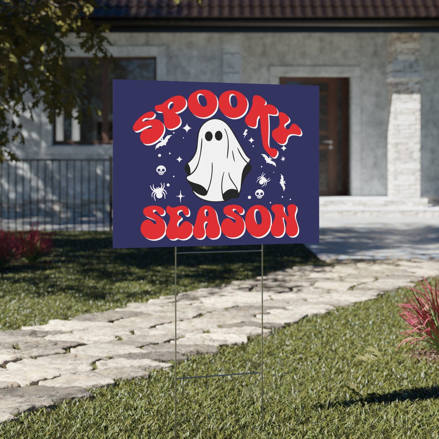 Spooky Season Yard Sign | Halloween Ghost Decoration