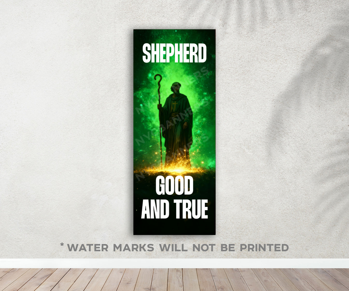 Christ Our Guide Church Banner Set - Prince of Peace, Bread of Life, Light of World, Good Shepherd - 24x60" Religious Decor - Ready to Ship