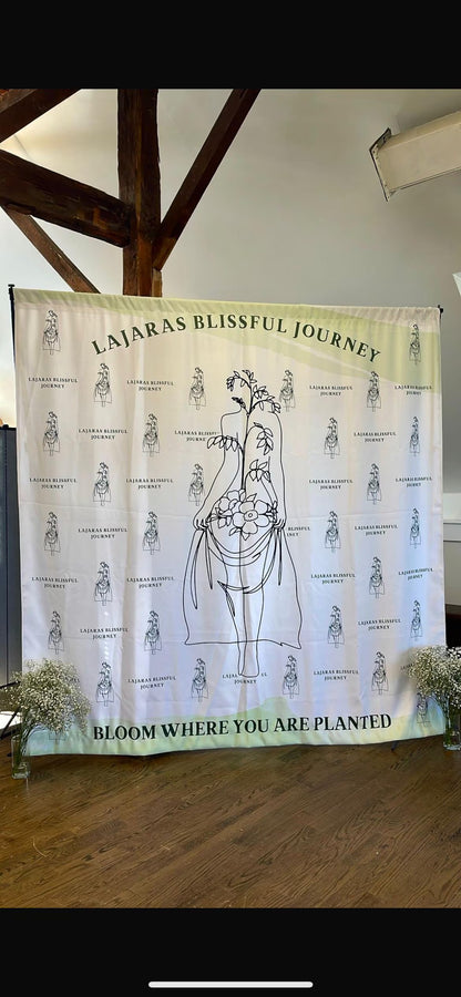 Custom Backdrop Banner with Stand: Personalized Event Photo Booth