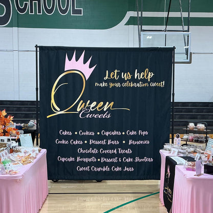 Custom Backdrop Banner with Stand: Personalized Event Photo Booth