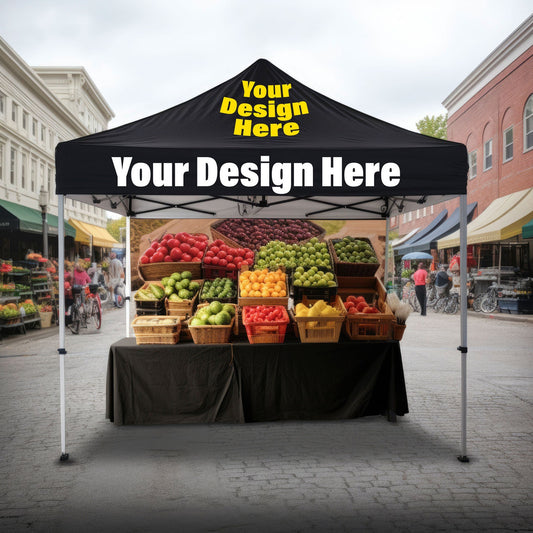 Custom Designed 10x10 Printed Tent Canopy - Deluxe Pop-Up Tent for Business Events, Trade Shows & Pop-Up Shops - Full Color Print