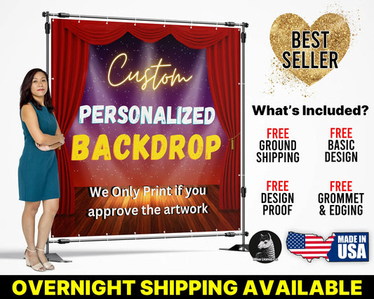 Personalized Custom Backdrop Banner | Printed Backdrop | Event | Wedding | Sweet 16 Party | Birthday | Picture Backdrop | Free Design