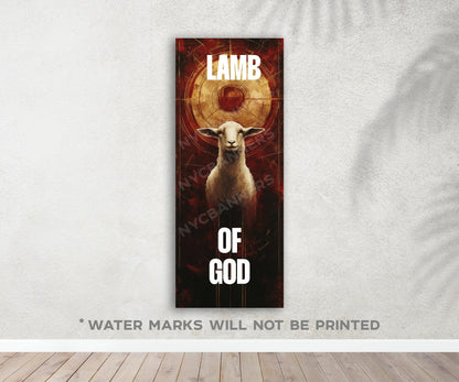 Church Banners with Scripture - Lion of Judah, Lamb of God, Lord of Lords, King of Kings - 24x60 Vinyl Banner Sanctuary Decor