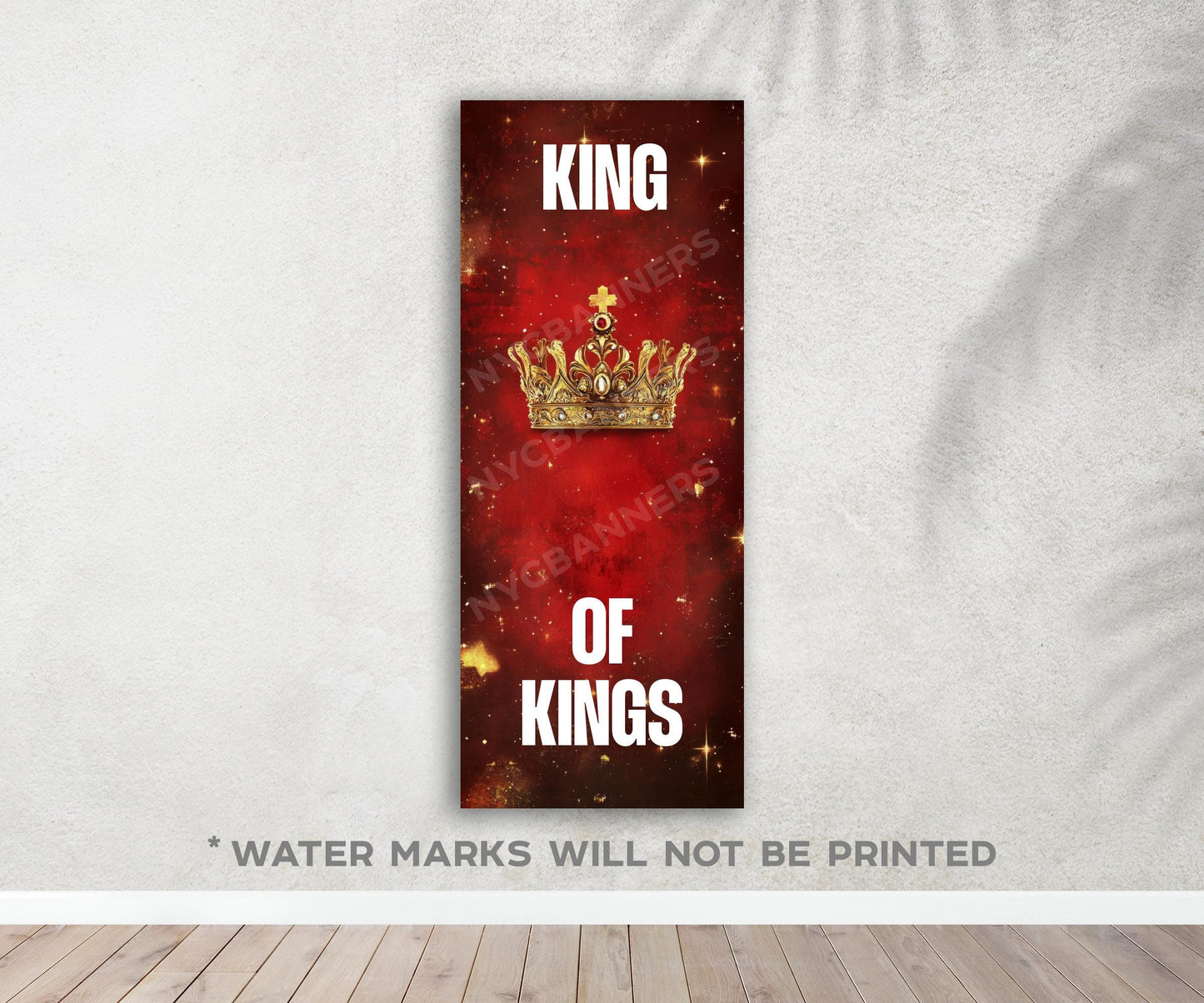 Church Banners with Scripture - Lion of Judah, Lamb of God, Lord of Lords, King of Kings - 24x60 Vinyl Banner Sanctuary Decor
