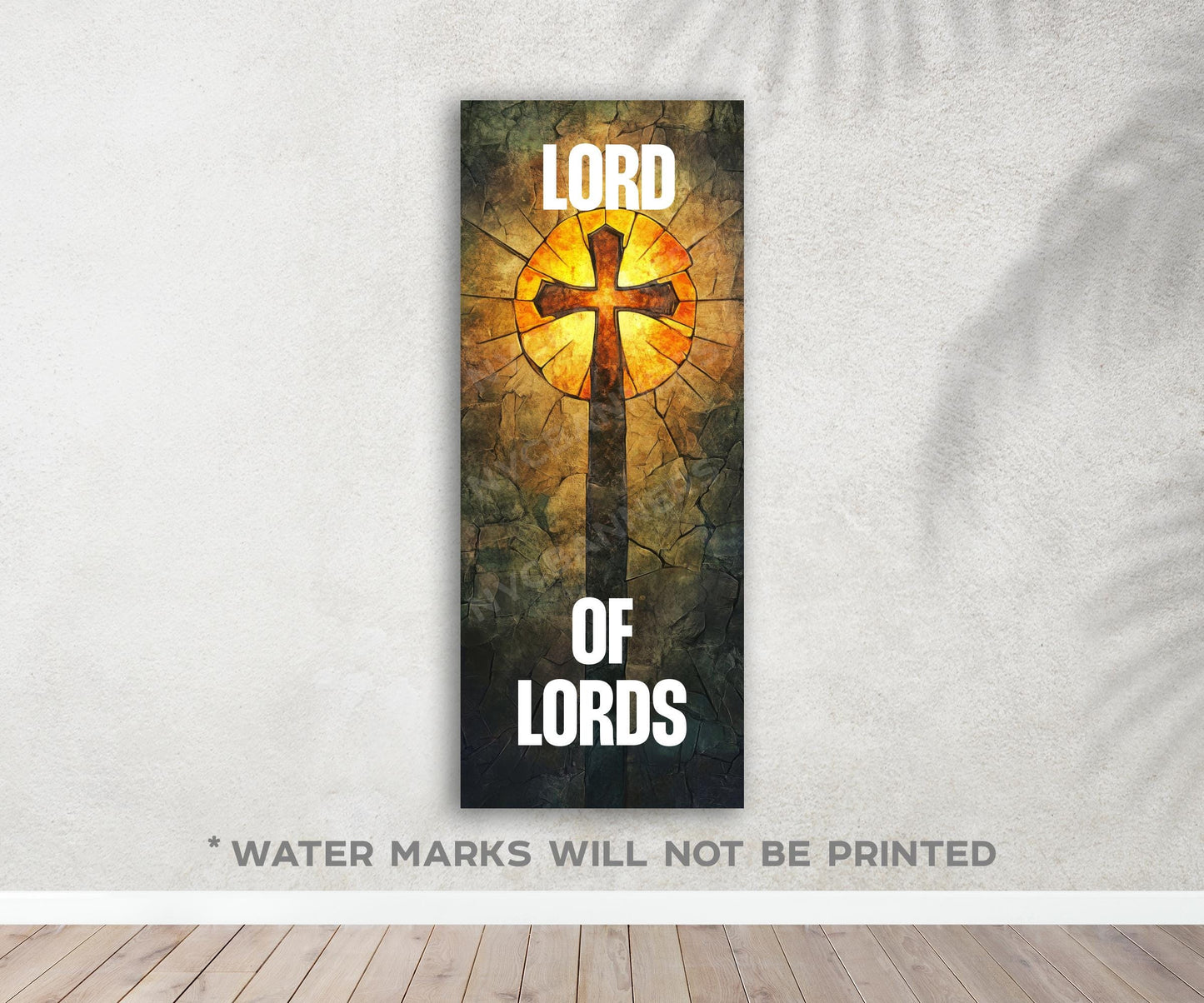 Church Banners with Scripture - Lion of Judah, Lamb of God, Lord of Lords, King of Kings - 24x60 Vinyl Banner Sanctuary Decor