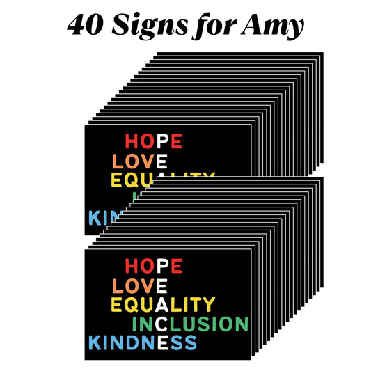 40 Peace Yard Signs | 18x12 Inches | For Amy